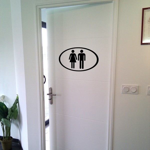 Exemple de stickers muraux: Toilettes Ovales